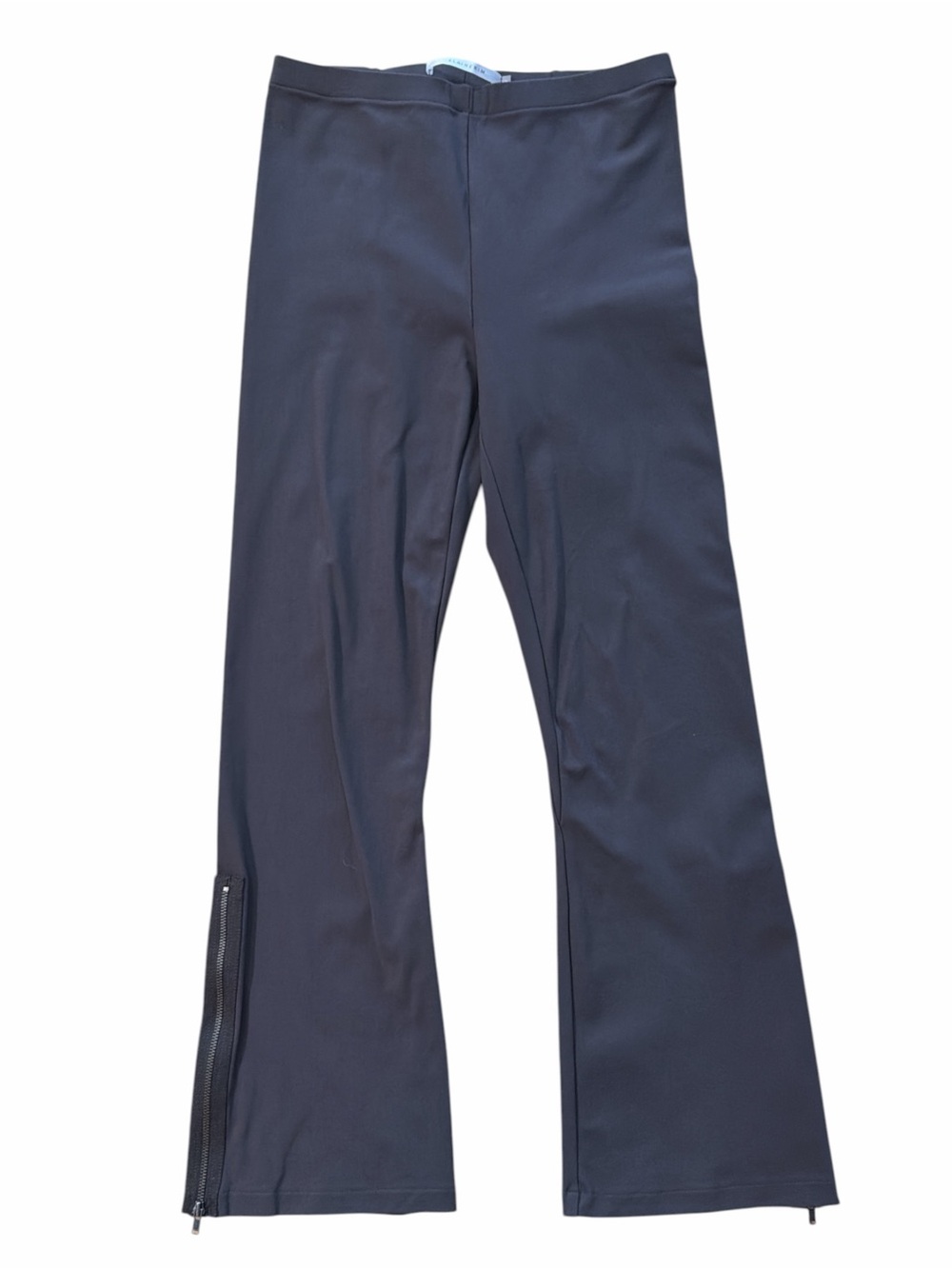 Elaine Kim Black Flared Leg Zipper Hem Pants